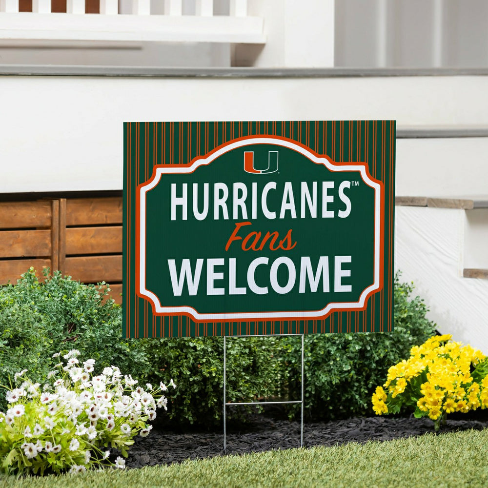 University of Miami Coroplast Yard Sign, "Fans Welcome"