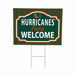 University of Miami Coroplast Yard Sign, "Fans Welcome"