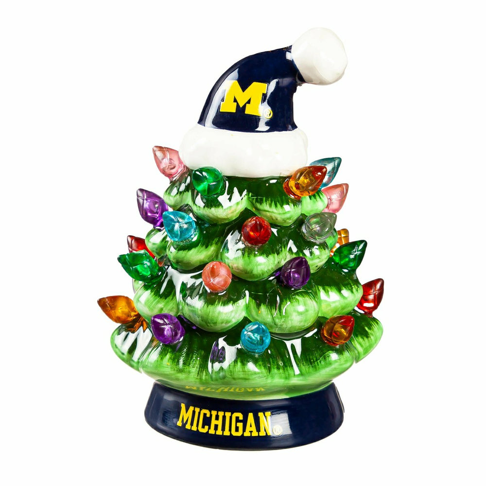 4" Mini LED Tabletop Christmas Tree, Set of 2, University Of Michigan