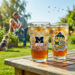 University Of Michigan 16oz Glass pint, Set of 2