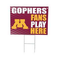 University of Minnesota Coroplast Yard Sign "Fans Play Here"