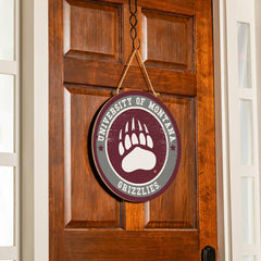 University of Montana Round Door Décor with Hanging Rope, 18x18
