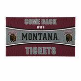 28" x 16" PVC Trapper Mat, Come Back with Tickets, University of Monta