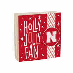 University of Nebraska Block, Holiday, 6x6