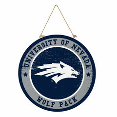 University of Nevada Round Door Décor with Hanging Rope, 18x18