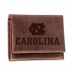 University of North Carolina, Tri-Fold Wallet, Brown, CH, 100% Genuine