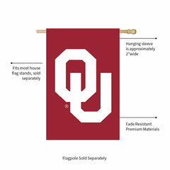 University of Oklahoma Applique House Flag