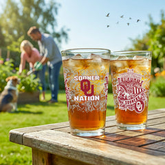 University of Oklahoma 16oz Glass pint, Set of 2