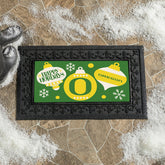 University of Oregon Holiday Flocked Coir Sassafras Switch Mat, 22"x10