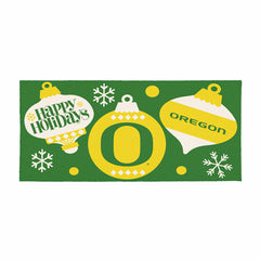 University of Oregon Holiday Flocked Coir Sassafras Switch Mat, 22"x10