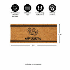 University of South Carolina Extra Large One Color Coir Mat, 60"x24"