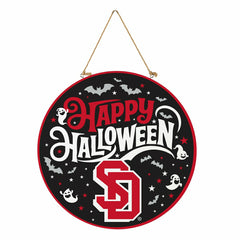 University of South Dakota Halloween Round Door Décor with Hanging Rop