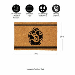 University of South Dakota Large One Color Coir Mat, 36"x24"