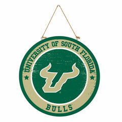 University of South Florida Round Door Décor with Hanging Rope, 18x18