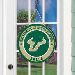 University of South Florida Round Door Décor with Hanging Rope, 18x18
