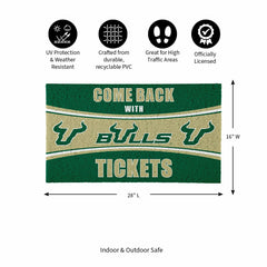 28" x 16" PVC Trapper Mat, Come Back with Tickets, University of South