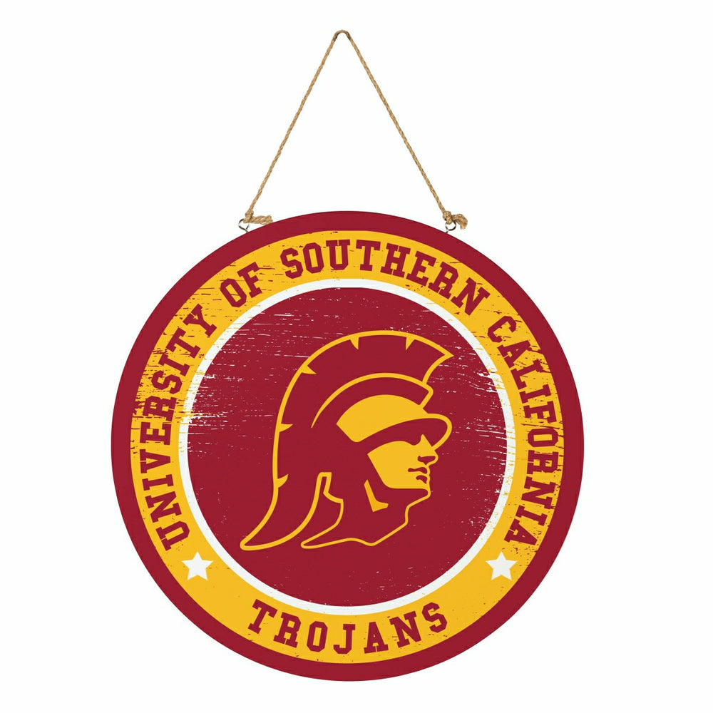University of Southern California Round Door Décor with Hanging Rope,