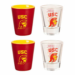 University of Southern California 4-Piece Ceramic and Glass 2oz. Shot