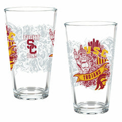University of Southern California 16oz Glass pint, Set of 2