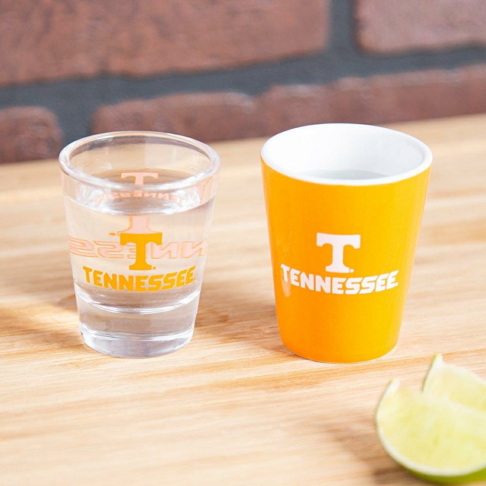 University of Tennessee 4-Piece Ceramic and Glass 2oz. Shot Glass Set