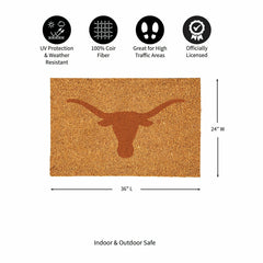 University of Texas Large Full Color Coir Mat, 36"x24"