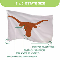 University of Texas Single Sided Flag w/ 2 Grommets, 3'x5'