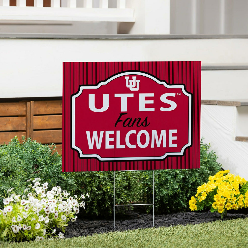 University of Utah Coroplast Yard Sign, "Fans Welcome"