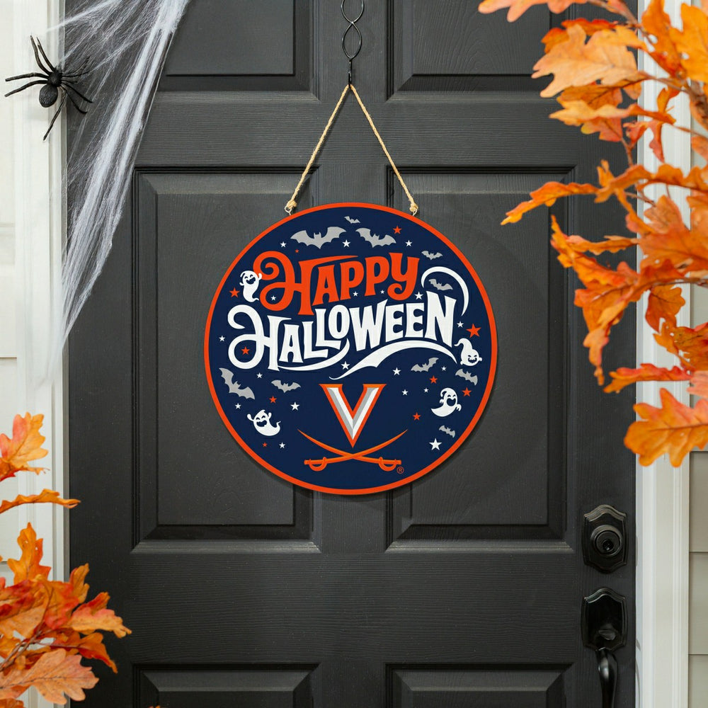 University of Virginia Halloween Round Door Décor with Hanging Rope, 1