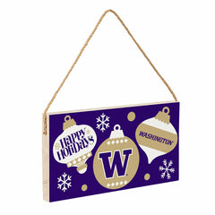 University of Washington Holiday Wood Wall Sign, 6x11