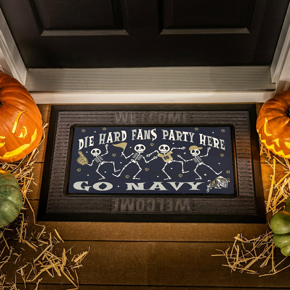 US Naval Academy Flocked Coir Halloween Sassafras Switch Mat, 22"x10"
