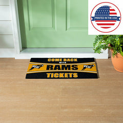 28" x 16" PVC Trapper Mat, Come Back with Tickets, Virginia Commonweal