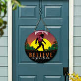 Virginia Tech Bigfoot Round Door Décor with Hanging Rope, 18x18