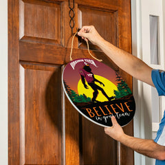 Virginia Tech Bigfoot Round Door Décor with Hanging Rope, 18x18