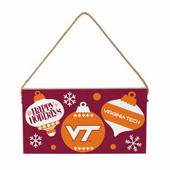 Virginia Tech Holiday Wood Wall Sign, 6x11