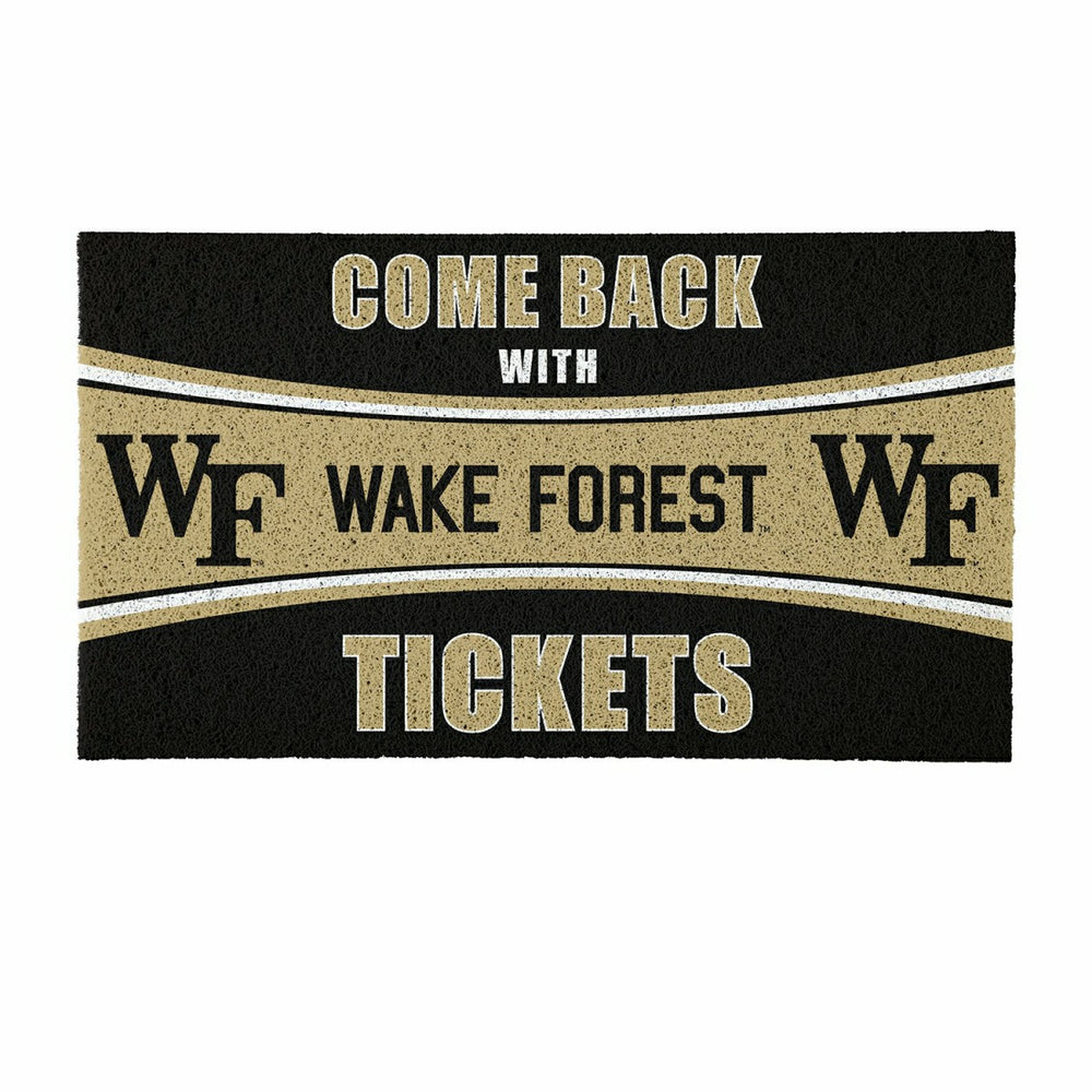 28" x 16" PVC Trapper Mat, Come Back with Tickets, Wake Forest