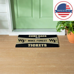 28" x 16" PVC Trapper Mat, Come Back with Tickets, Wake Forest