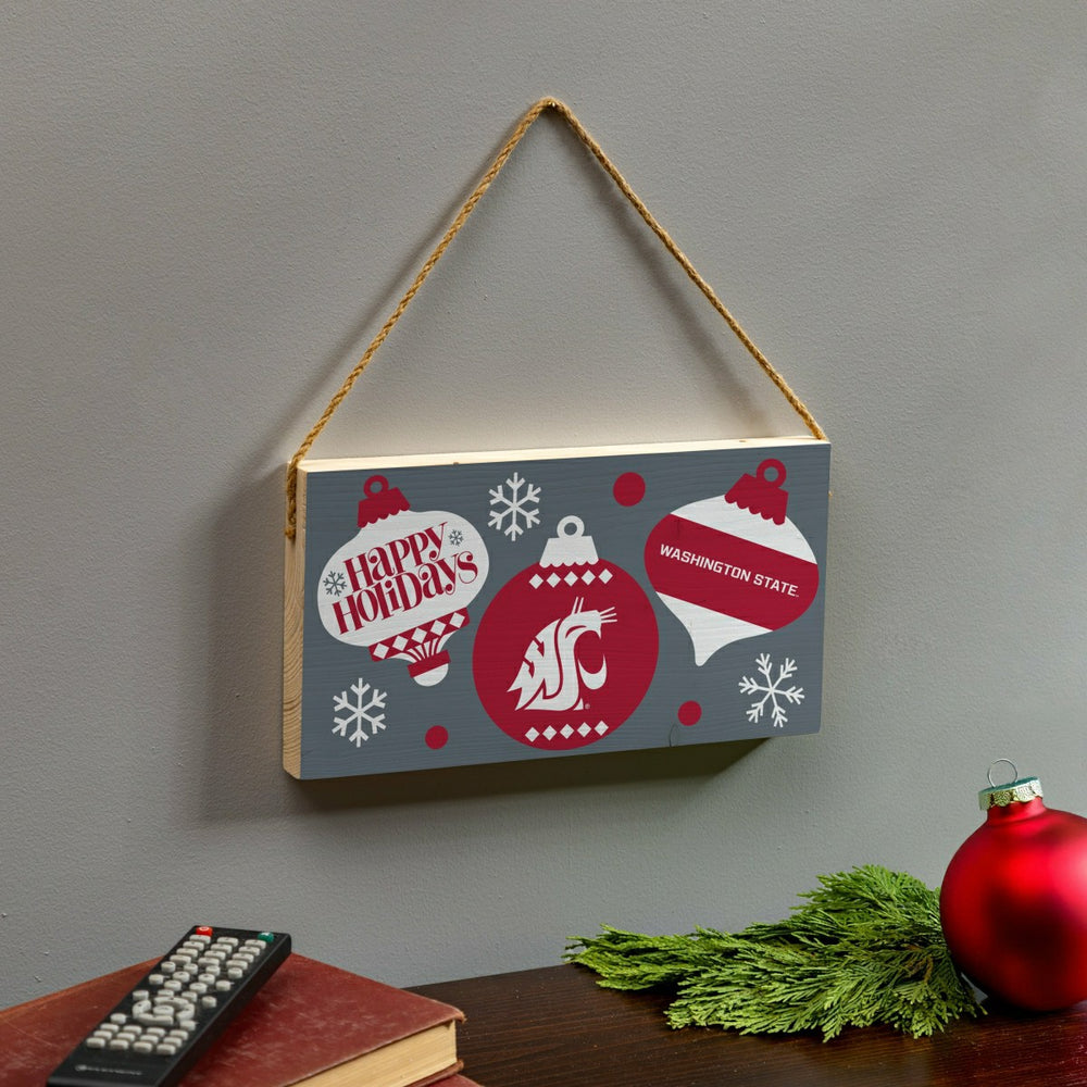 Washington State University Holiday Wood Wall Sign, 6x11