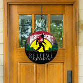 Washington State University Bigfoot Round Door Décor with Hanging Rope
