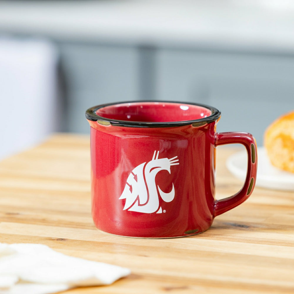 Washington State University Ceramic Camp Cup with Enamel Finish, 14oz