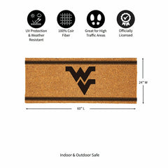 West Virginia University Extra Large One Color Coir Mat, 60"x24"