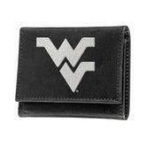 West Virginia University Black Tri-Fold Embroidered Wallet w/ RFID Blocking