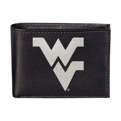 West Virginia University Black Bi-Fold Embroidered Wallet