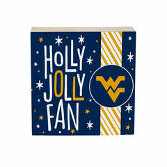 West Virginia University Block, Holiday, 6x6