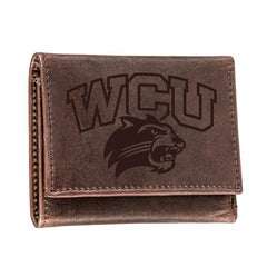 Western Carolina University, Tri-Fold Wallet, Brown, CH, 100% Genuine