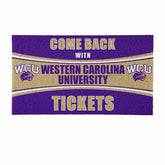 28" x 16" PVC Trapper Mat, Come Back with Tickets, Western Carolina Un