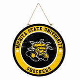 Wichita State University Round Door Décor with Hanging Rope, 18x18