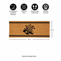 Wichita State University Extra Large One Color Coir Mat, 60"x24"