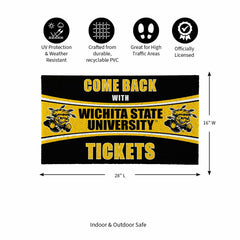 28" x 16" PVC Trapper Mat, Come Back with Tickets, Wichita State Unive