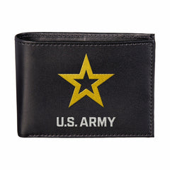 U.S. Army Black Bi-Fold Embroidered Wallet w/ RFID Blocking