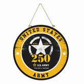 US Army, 250th Anniversary Round Door Décor with Hanging Rope, 18x18